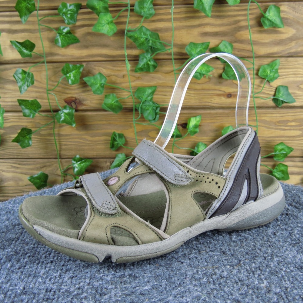 Hush Puppies Body‎ Shoe Brown Leather Sport Sandals Women 7 Adjustable Comfort